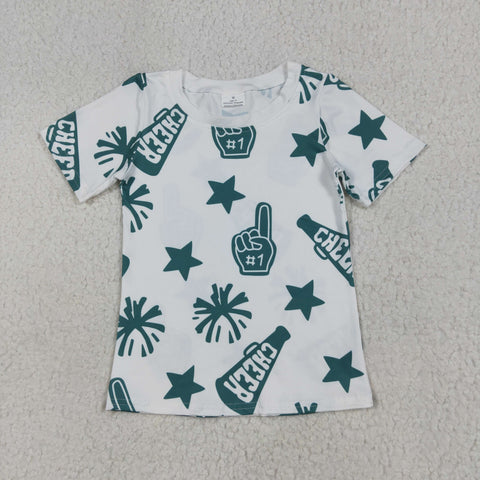 GT0955 Cheer Fireworks Green Kids Girl Shirt Top
