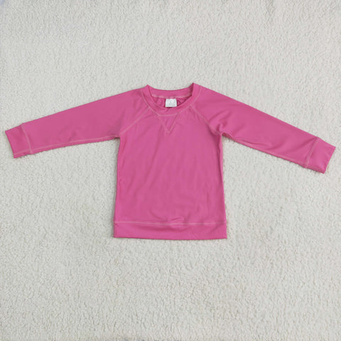 GT0968 Dark Pink Yoga Kids Long Sleeves Shirt Top