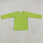GLS0007 Green Yoga Long Sleeves Shirt Girls Shorts Set
