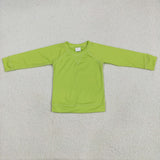 GLS0007 Green Yoga Long Sleeves Shirt Girls Shorts Set