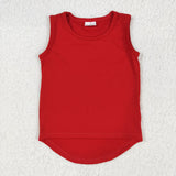 GSSO2499 Red Solid Color Yoga Sports Girls Shorts Set