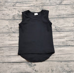 Preorder GT0987 Black Solid Color Yoga Sports Kids Girls Shirt Top