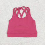 GT1010 Pink Solid Color Kids Yoga Sports Vest