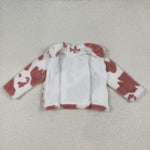 GT1027 Cow Plush Zipper Kids Coat