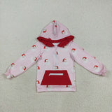 GT1047 Christmas Santa Pink Hoodie Kids Pullover