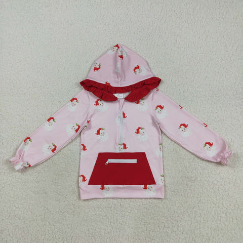 GT1047 Christmas Santa Pink Hoodie Kids Pullover