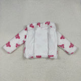 GT1048 Bows Pink Plush Zipper Kids Coat