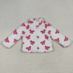 GT1048 Bows Pink Plush Zipper Kids Coat