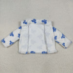GT1049 Bows Blue Plush Zipper Kids Coat
