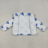 GT1049 Bows Blue Plush Zipper Kids Coat