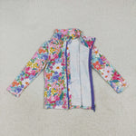 GT1061 Flower Purple Kids Coat