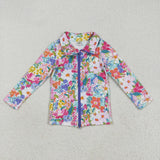 GT1061 Flower Purple Kids Coat