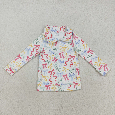 GT1065 Coquette Bows Yoga Girls Zipper Pullover