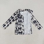 GT1084 Coquette Bows Black Yoga Kids Zipper Coat