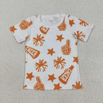 GT1090 Game Day Cheer Orange Kids Girls Shirt Top