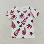 GT1093 Game Day Cheer Wine red Kids Girls Shirt Top