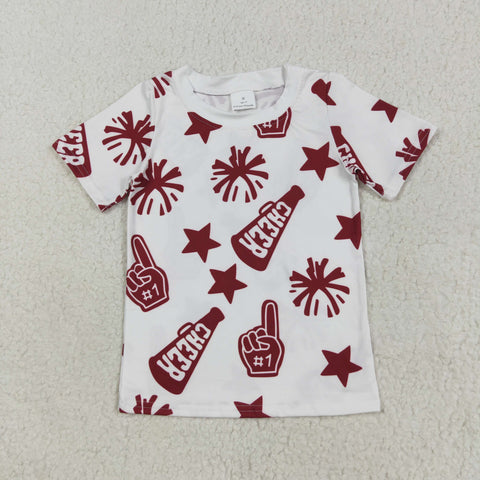 GT1093 Game Day Cheer Wine red Kids Girls Shirt Top