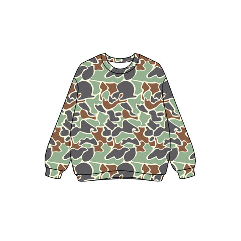 Preorder 08.23 GT1125 Fashion Green Camo Women Sweatshirt Adult's Shirt Pullover