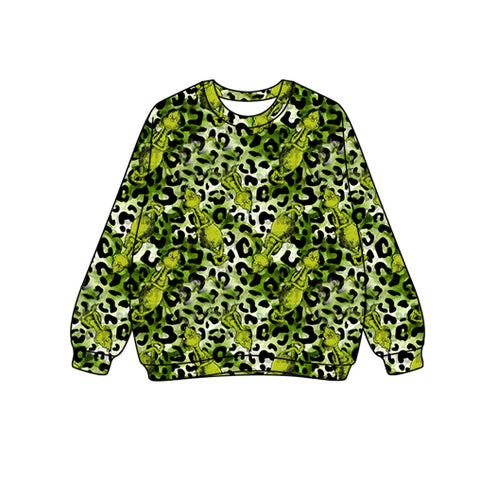 Preorder 08.24 GT1129 Christmas Leopard Green Women Sweatshirt Adult's Shirt Pullover