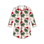Preorder 08.24 GT1130 Christmas Flower Red Sleepwear Adult's Shirt Dress