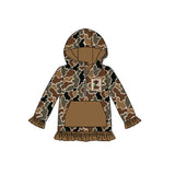 Preorder Samples GT1132 Embroidery Hunting Camo Dog Mallard Ducks Hoodie Kids Girls Pullover