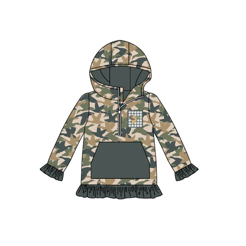 Preorder MOQ 5 pcs GT1133 Mallard Ducks Hoodie Kids Girls Pullover