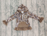 Preorder Samples GT1135 Embroidery Hunting Camo Elk Hoodie Kids Girls Pullover