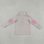 GT1145 Flower Floral Pink Zipper Kids Girls Pullover