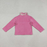 GT1149 Coquette Bows Pink Sherpa Zipper Kids Girls Pullover