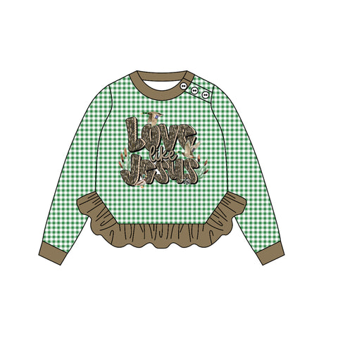 Preorder MOQ 5 pcs GT1153 Love Like Jesus Mallard Ducks Kids Girls Pullover