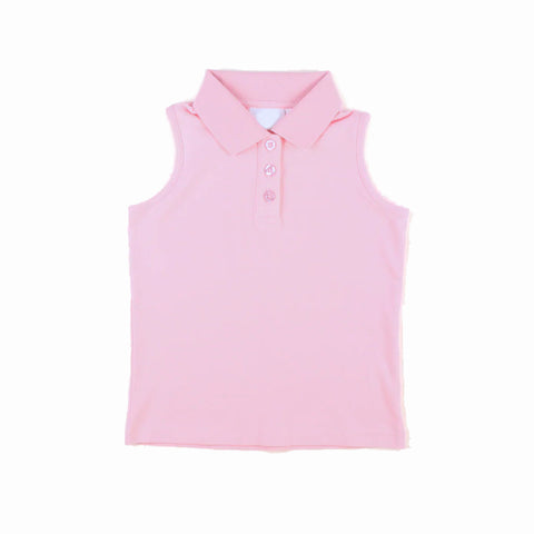 Preorder MOQ 5 pcs GT1157 Tennis Buttons Polo Solid Color Pink Kids Girls Shirt Top