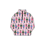 Preorder 09.25 GT1169 Christmas Soldier Pink Zipper Kids Girls Pullover