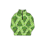 Preorder 09.25 GT1171 Christmas Green Animal Zipper Kids Girls Pullover