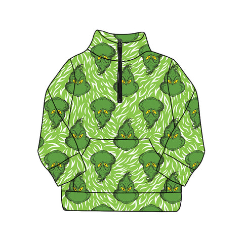 Preorder 09.25 GT1174 Christmas Green Animal Zipper Adult's Shirt Pullover