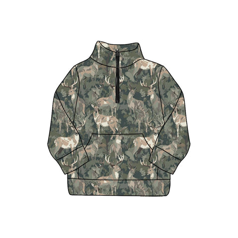 Preorder 09.25 GT1177 Hunting Forest Elk Zipper Adult's Shirt Pullover