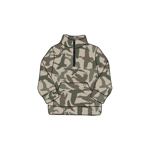 Preorder 09.25 GT1179 Mallard Ducks Zipper Kids Girls Pullover