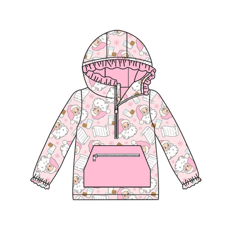 Preorder 09.25 GT1181 Christmas Santa Milk Cookie Pink Hoodie Kids Girls Pullover
