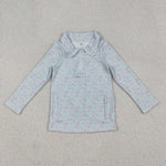 GT1182 Flower Floral Purple Yoga Zipper Kids Girls Pullover