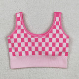 GSSO2704 Pink Plaid Yoga Sports Adult Women's Outfits