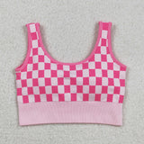 GSSO2704 Pink Plaid Yoga Sports Adult Women's Outfits