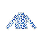 Preorder MOQ 5 Pcs GLD1283 Go Team Football Blue Yoga Zipper Pullover Girls Skorts Set
