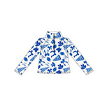 Preorder MOQ 5 Pcs GLD1283 Go Team Football Blue Yoga Zipper Pullover Girls Skorts Set