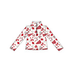 Preorder MOQ 5 Pcs GLD1286 Go Team Football Red Yoga Zipper Pullover Girls Skorts Set