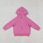 US Warehouse GT1200 Pink Bows Zipper Hoodie Girl's Sweatshirt Coat