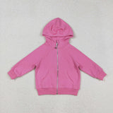 US Warehouse GT1200 Pink Bows Zipper Hoodie Girl's Sweatshirt Coat