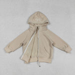 US Warehouse GT1203 Cream Bows Zipper Hoodie Girl's Sweatshirt Coat