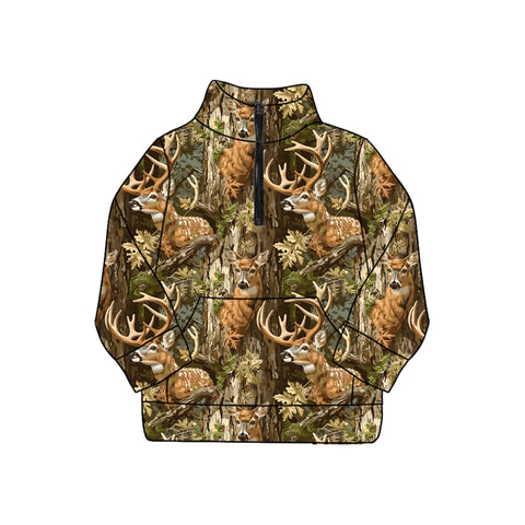 Preorder 09.24 GT1213 Hunting Forest Elk Zipper Adult's Shirt Pullover