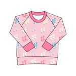 Preorder 10.06 MOQ 5 pcs GT1238 Western Boots Pink Kids Girls Shirt Top