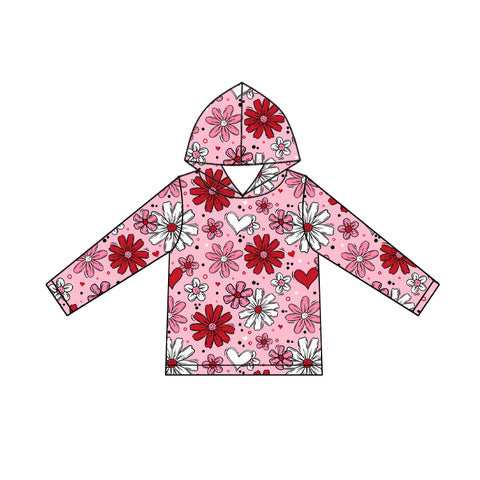 Preorder 10.08 MOQ 5 pcs GT1239 Valentine's Day Flower Love Kids Hoodie Pullover