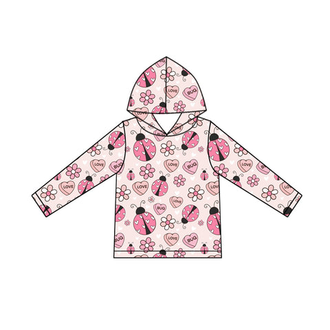 Preorder 10.08 MOQ 5 pcs GT1242 Valentine's Day Ladybug Kids Hoodie Pullover